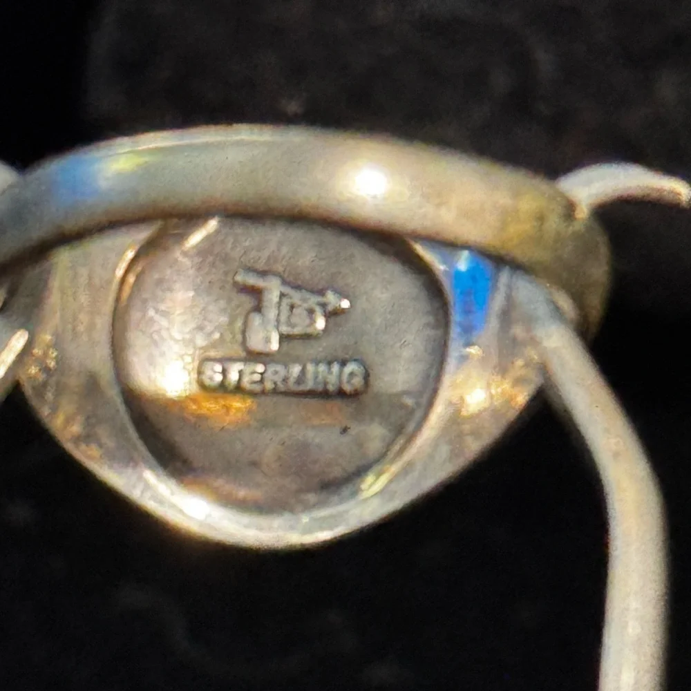 Vintage Native American Turquoise Sterling Silver Thunderbird Ring Size 6